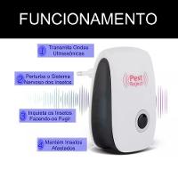 Repelente Eletrônico Ultrassônico Espanta Ratos Baratas Cor:branco