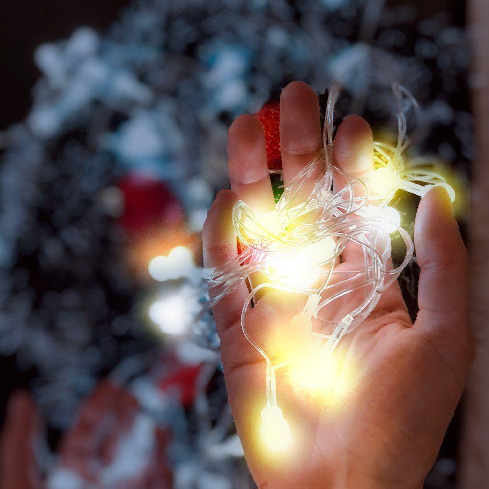 Varal Led 100 Bolinhas Pisca-pisca Fio Com 8 Funções - 127v Ou 220v Cor:branco Quente - 3