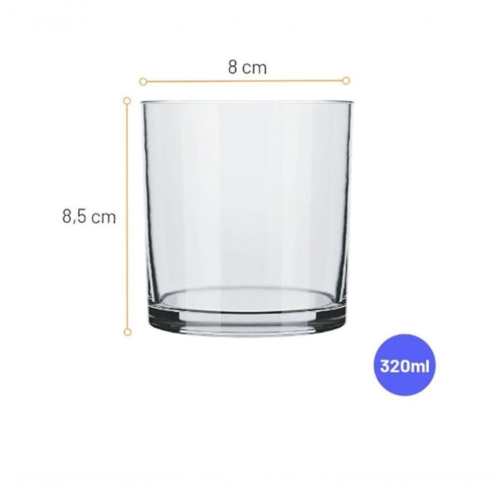 Jogo 6 Copo Bar Whisky Drink Cerveja água Dose 320 Ml Barman - 4