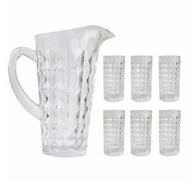 Jarra E Copos Vidro Cristal 7 Peças