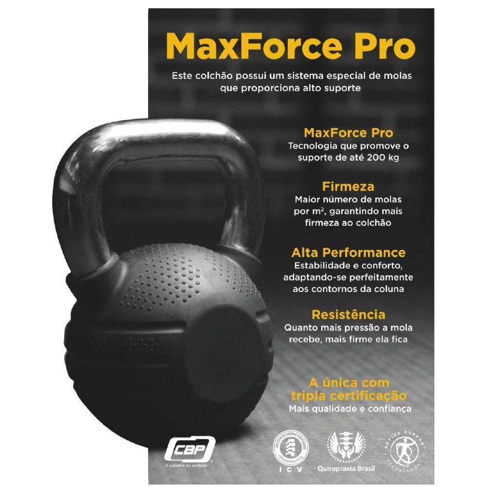 Colchão Casal Queen Molas Com Pillow Max Force 158x198x27cm Inducol Suporta Até 200kg Cinza branco - 5