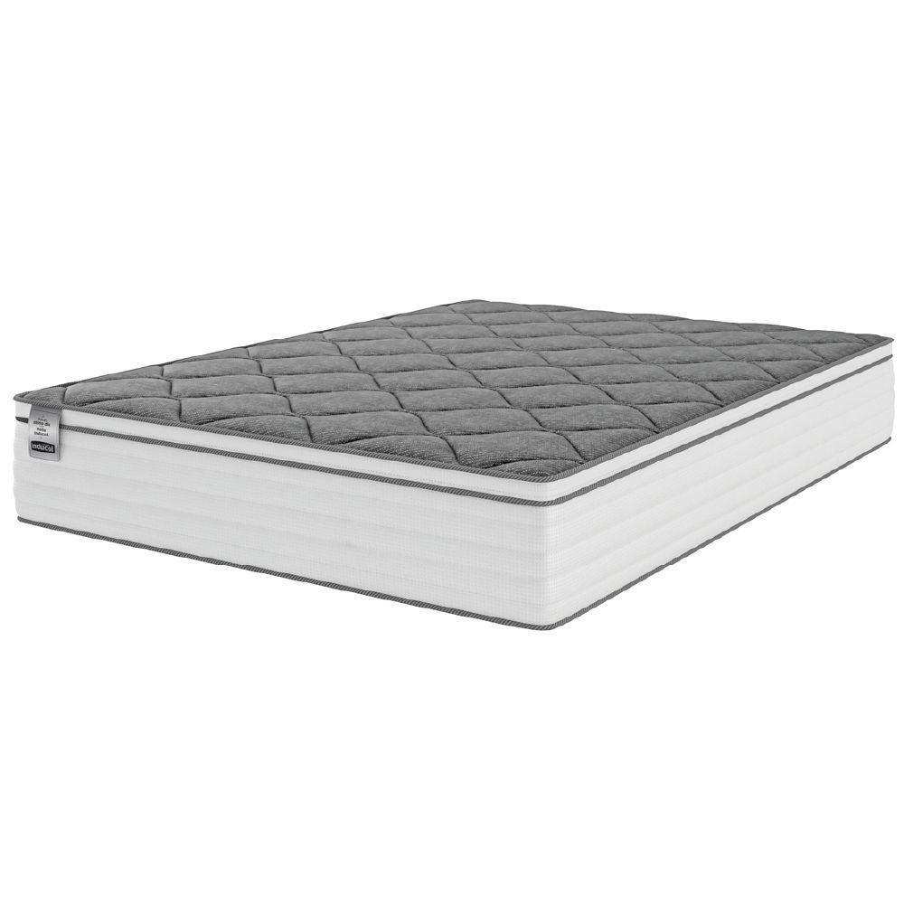 Colchão Casal Molas Com Pillow Max Force 138x188x27cm Branco cinza Inducol Suporta Até 200 Kg - 1