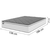 Colchão Casal Molas Com Pillow Max Force 138x188x27cm Branco cinza Inducol Suporta Até 200 Kg