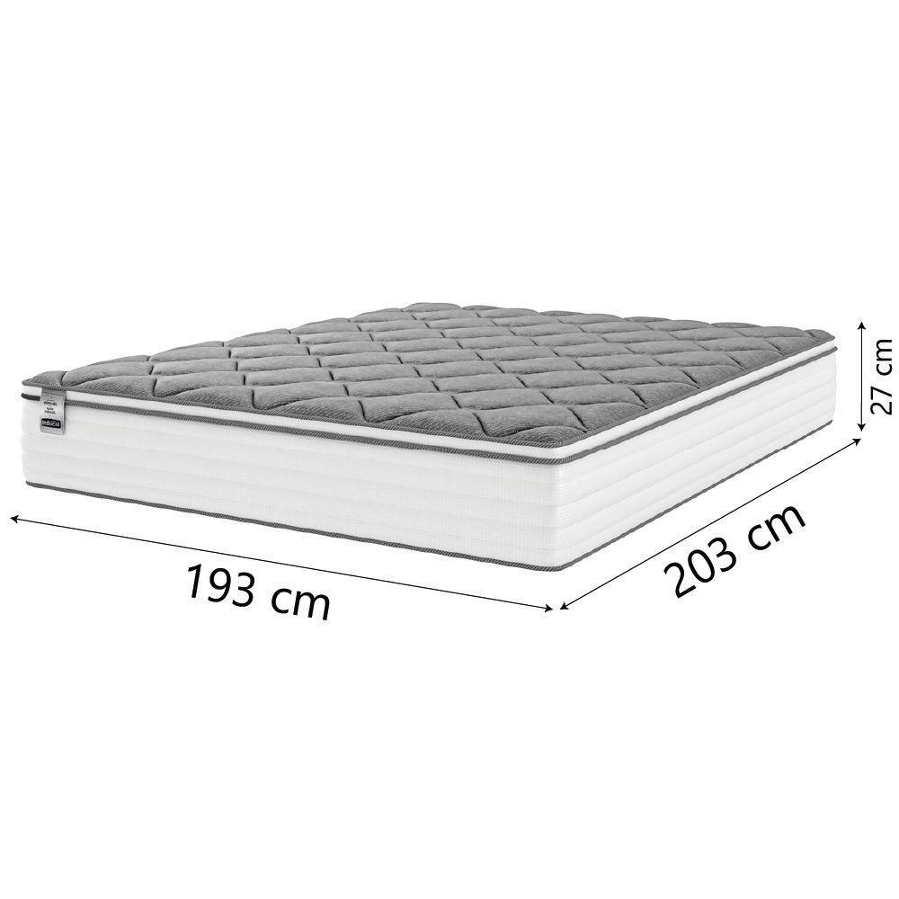 Colchão Casal King Molas Com Pillow Max Force 193x203x27cm Branco cinza Inducol Suporta Até 200 Kg - 2