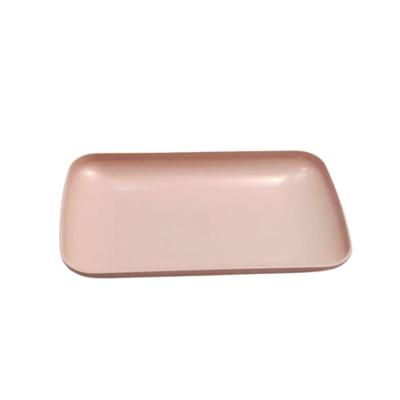 Bandeja Multiuso Bambu Doces Petiscos Frios Café 23cm Rosa