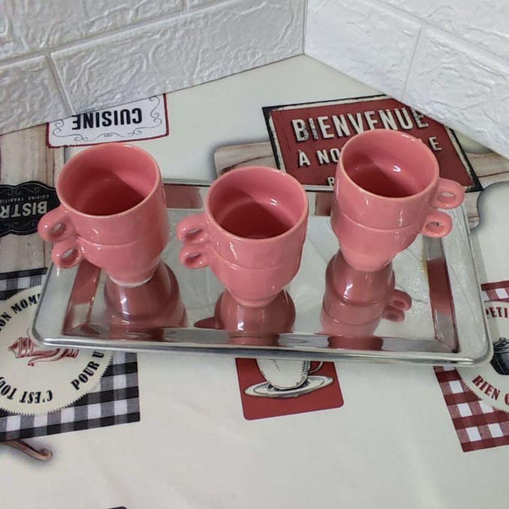 Bandeja Aço Inox Retangular Servir Café 30x14 Cm Kit 3 Peças - 5