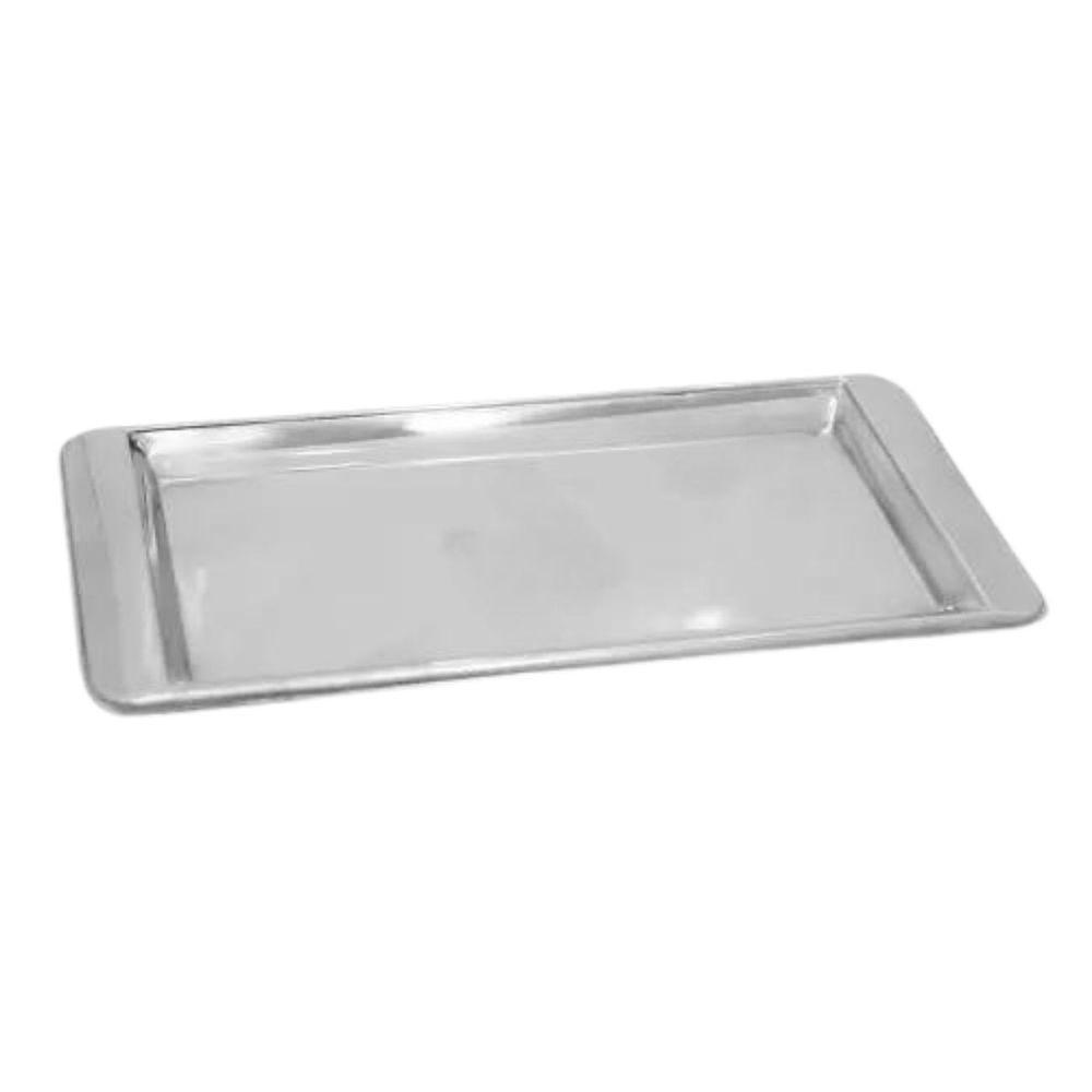 Bandeja Aço Inox Retangular Servir Café 30x14 Cm Kit 3 Peças - 8