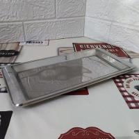 Bandeja Aço Inox Retangular Servir Café 30x14 Cm Kit 3 Peças - 3