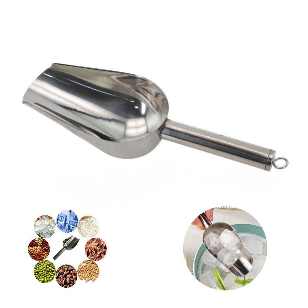 Pá Concha Medidora Em Inox Multiuso Para Gelo, Grãos E Ração - 2