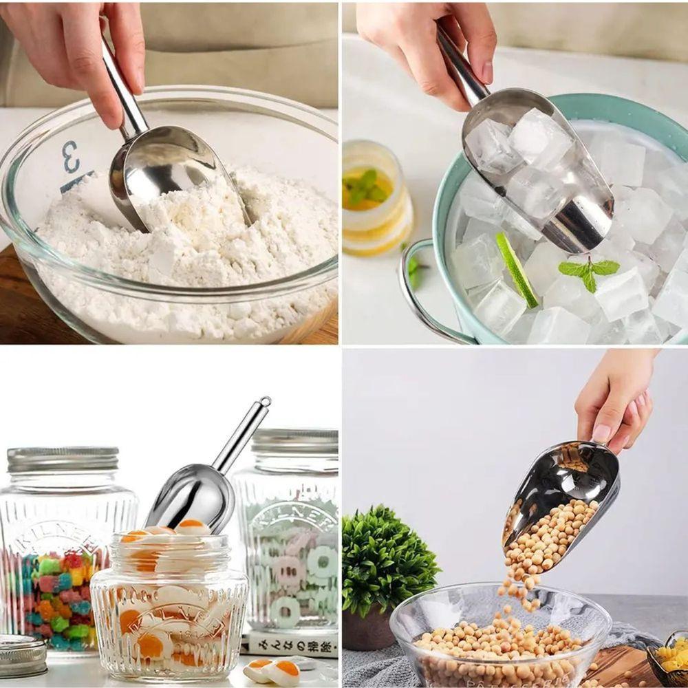 Pá Concha Medidora Em Inox Multiuso Para Gelo, Grãos E Ração - 9