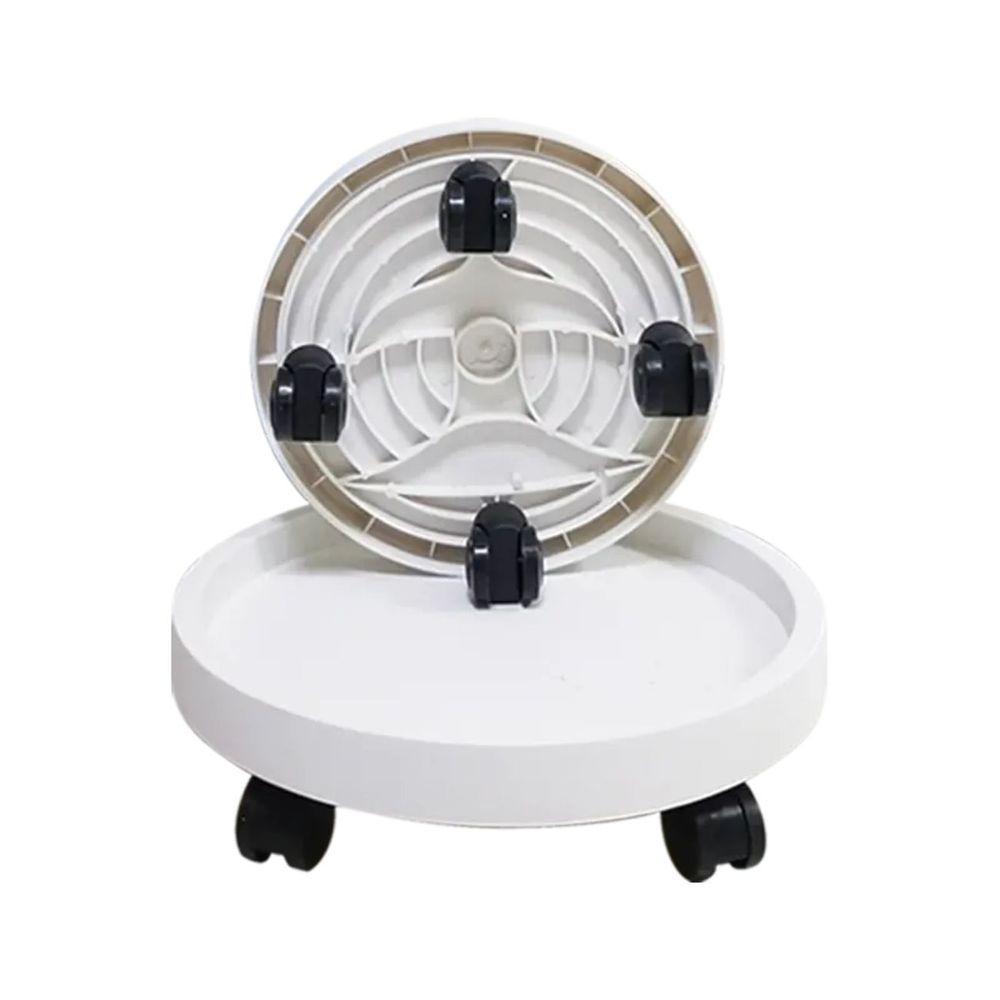 Suporte Para Vaso De Planta Com Rodinhas 40cm Reforçado 50kg Branco - 1