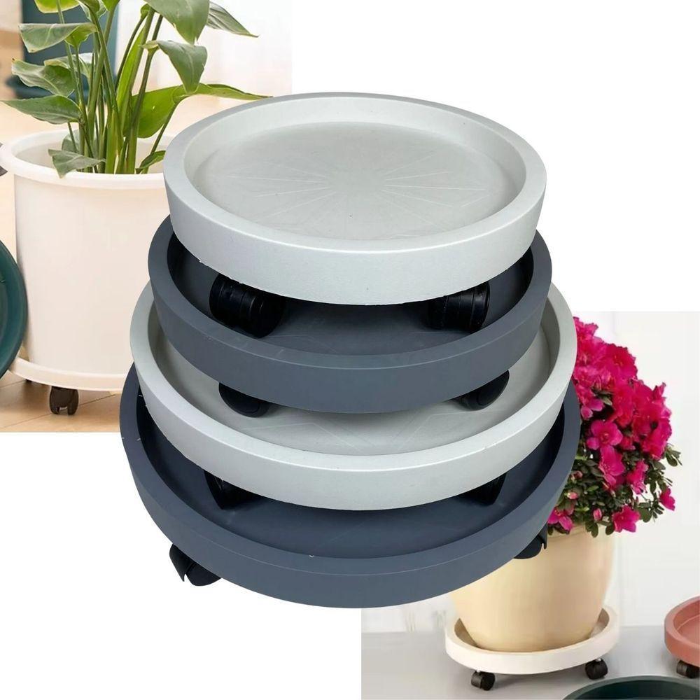 Suporte Para Vaso De Planta Com Rodinhas 40cm Reforçado 50kg Branco - 5