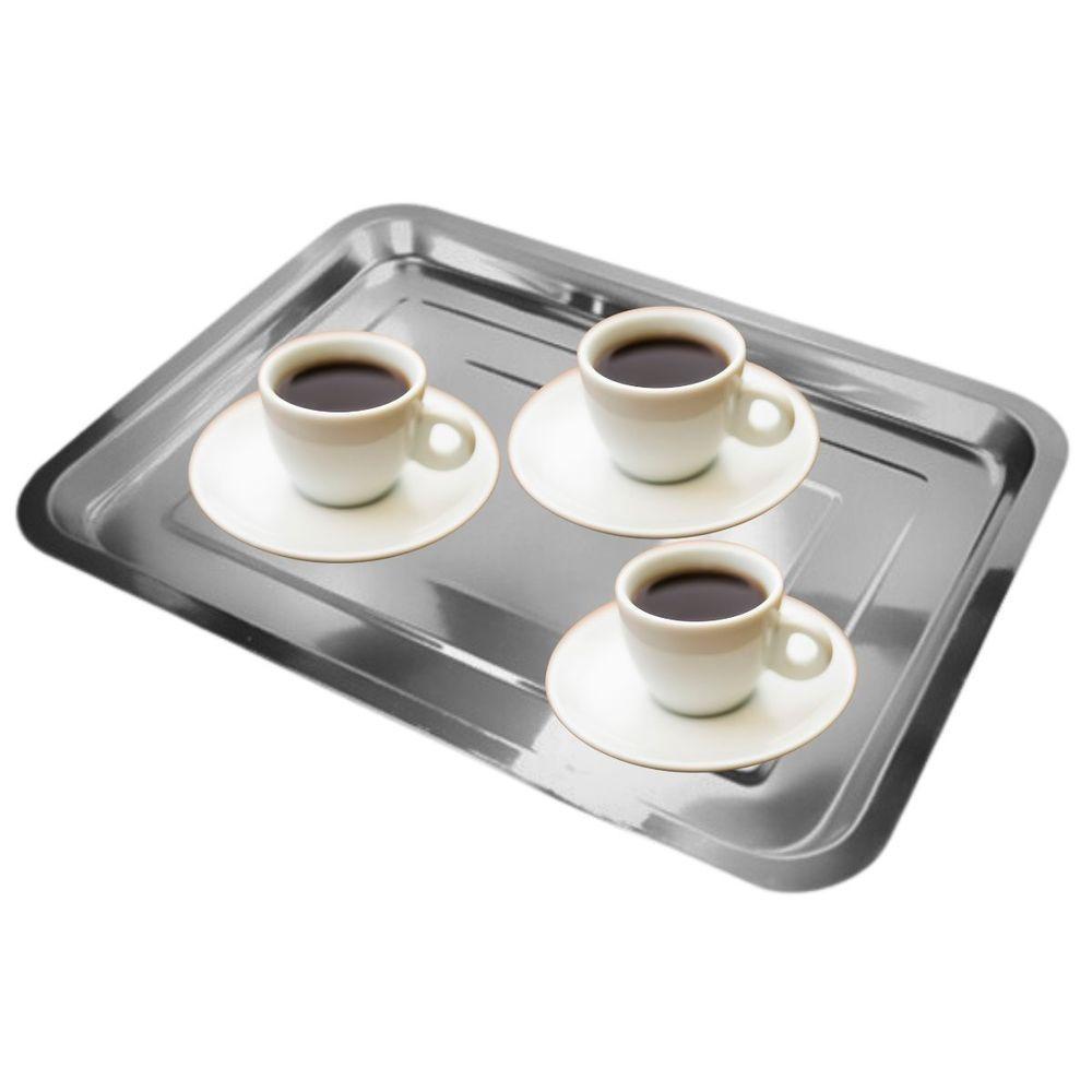 Bandeja Inox Rasa Retangular 45 X 35 Multi Uso Servir Grande - 7