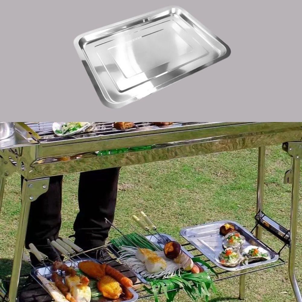 Bandeja Inox Rasa Retangular 45 X 35 Multi Uso Servir Grande - 9