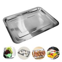 Bandeja Inox Rasa Retangular 45 X 35 Multi Uso Servir Grande - 2