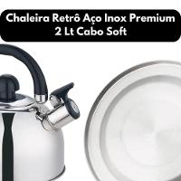 Chaleira Inox Apito 2 Lt Luxo Gás Indução Alta Qualidade - 2