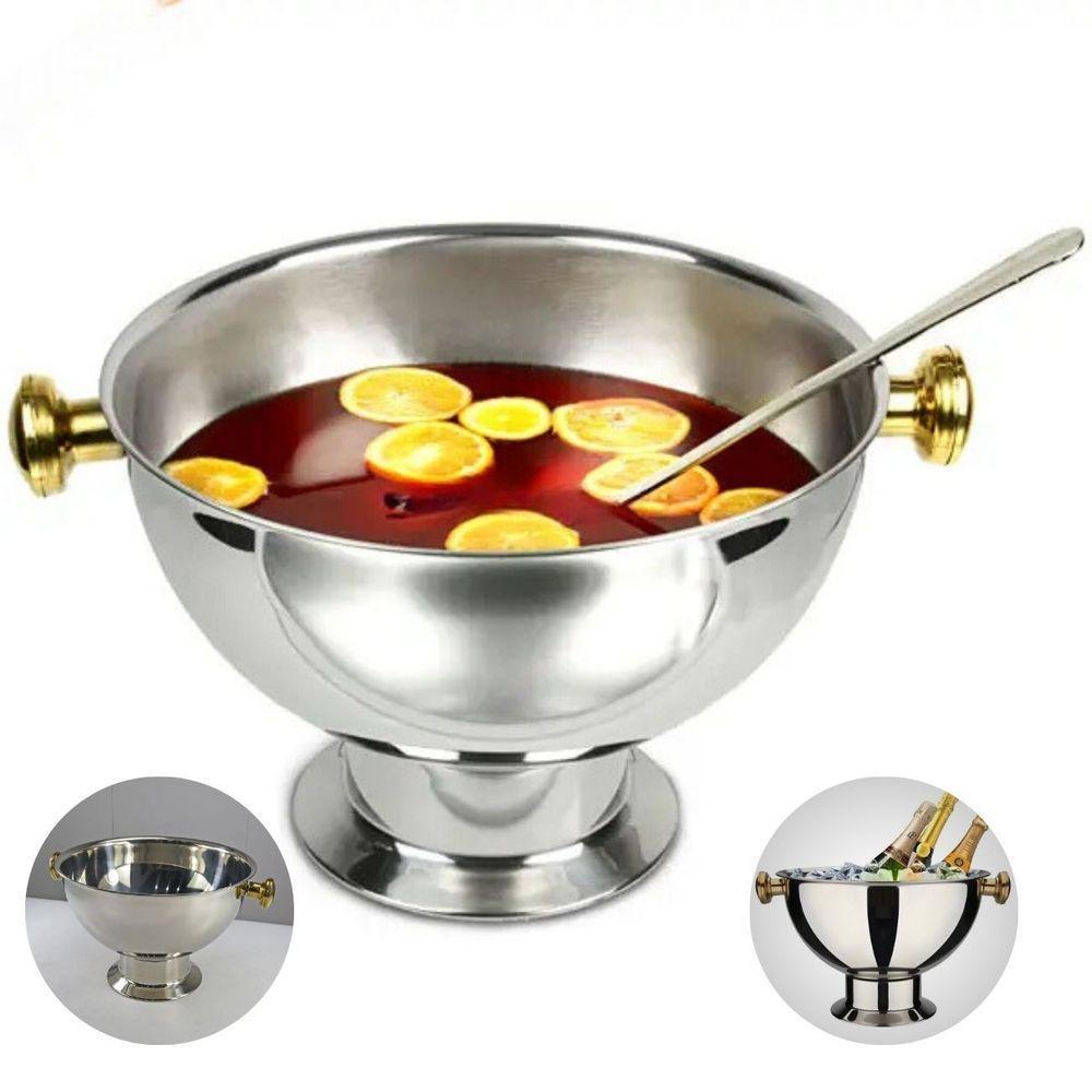 Champanheira Grande Inox Premium Alça Dourada 12 Lts - 3