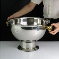 Champanheira Grande Inox Premium Alça Dourada 12 Lts