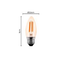 Lâmpada Led Nordecor Filamento Vela C35 4w E27 Bivolt 2400k Branco Quente 1046 - 2