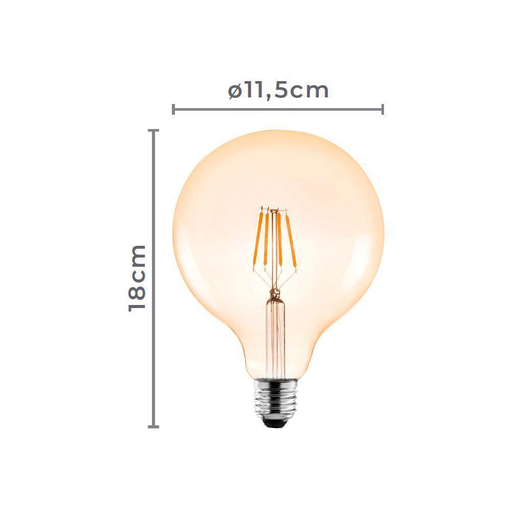 Lâmpada Led Nordecor Filamento Baloon G125 4w E27 Bivolt 2400k Branco Quente 1051 - 2
