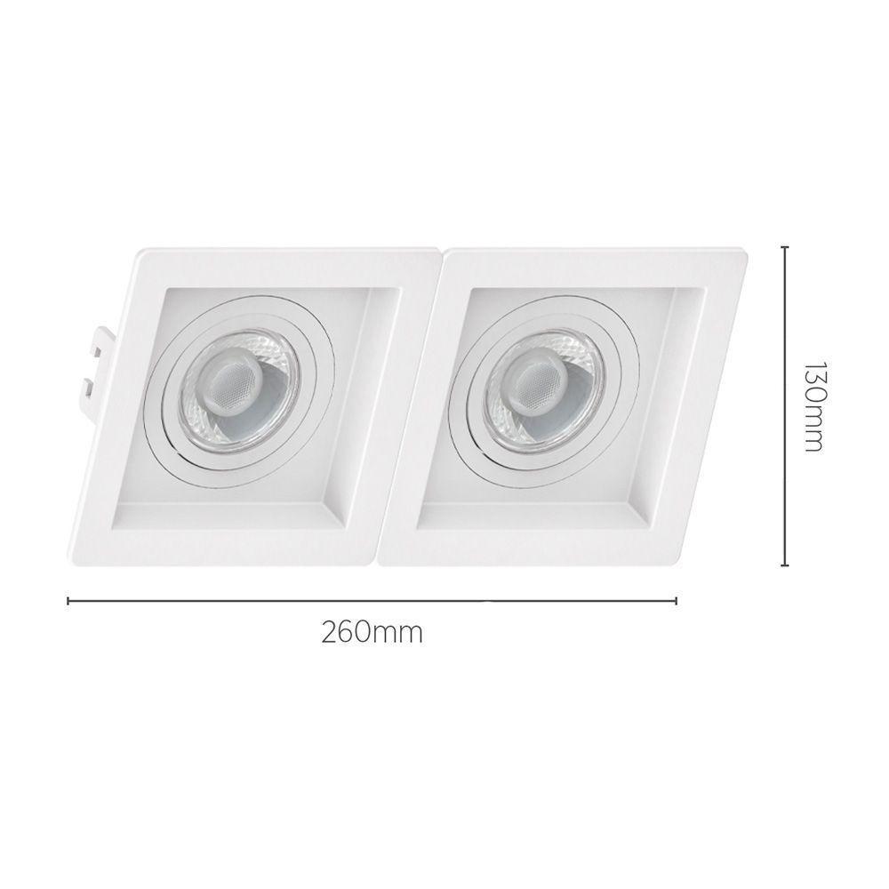 Spot De Embutir Recuado Linked Save Energy Para 2 Lâmpadas Ar70 Gu10 Bivolt Branco Se-330.2072 - 2