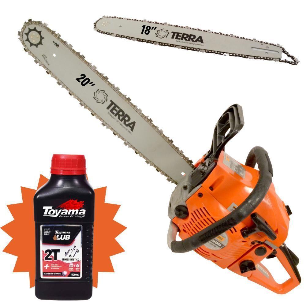 Motosserra Terra Mt520 Com Sabres 18?e 20? + óleo Toyama 2t - 2