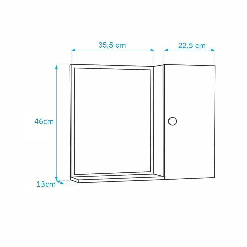 Espelho para Banheiro com Armário Vermelho - 6