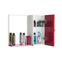 Espelho para Banheiro com Armário Vermelho