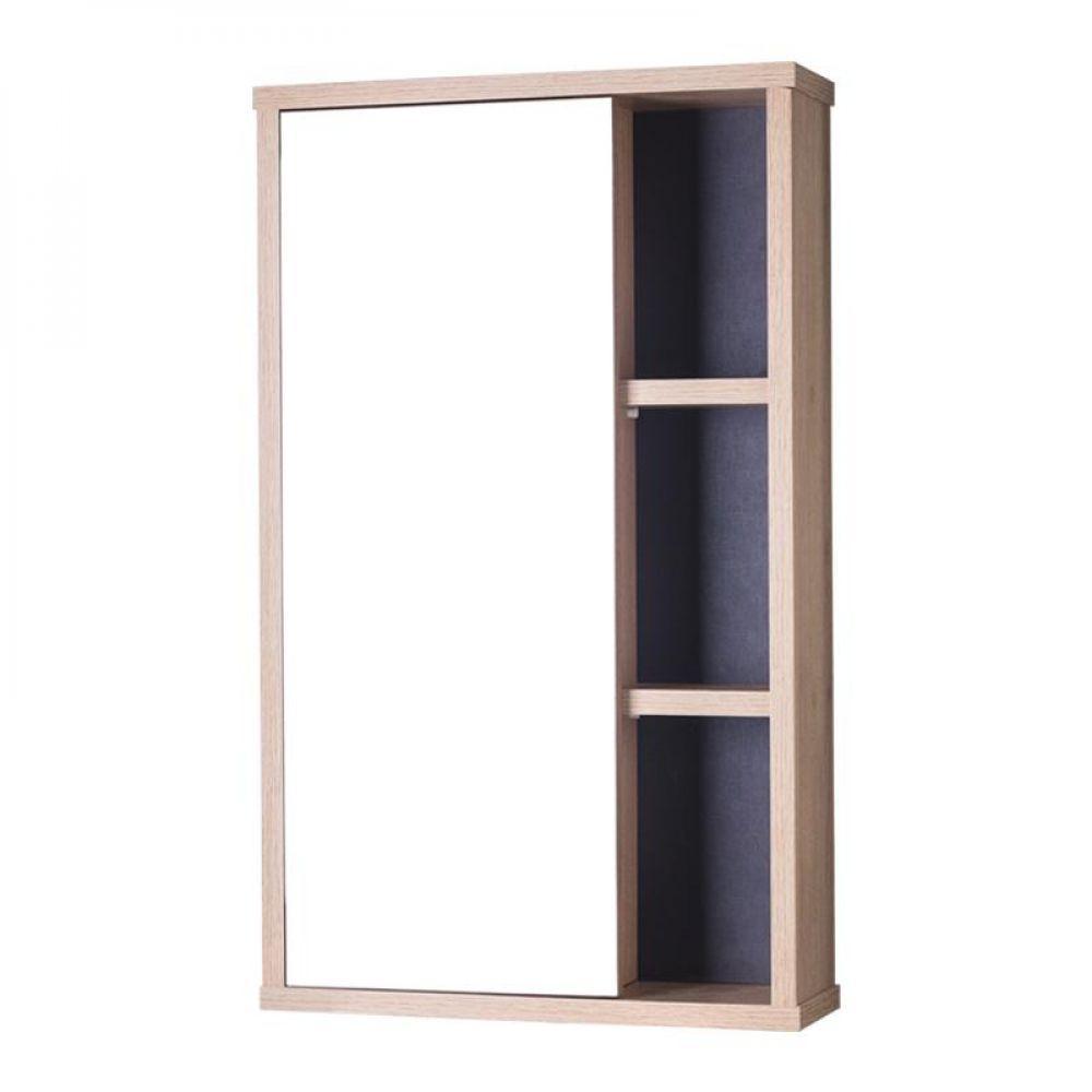 Espelho para Banheiro com Armário Carvalho e Grafite 69x42cm - 3