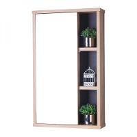 Espelho para Banheiro com Armário Carvalho e Grafite 69x42cm - 1