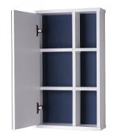 Espelho para Banheiro com Armário Branco e Marinho 69x42cm