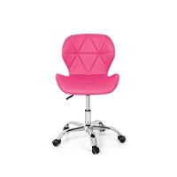 Cadeira Escritório Slim Vegas Base Giratória Estofada Rosa - 1
