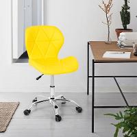 Cadeira Escritório Slim Vegas Base Giratória Estofada Amarelo - 5