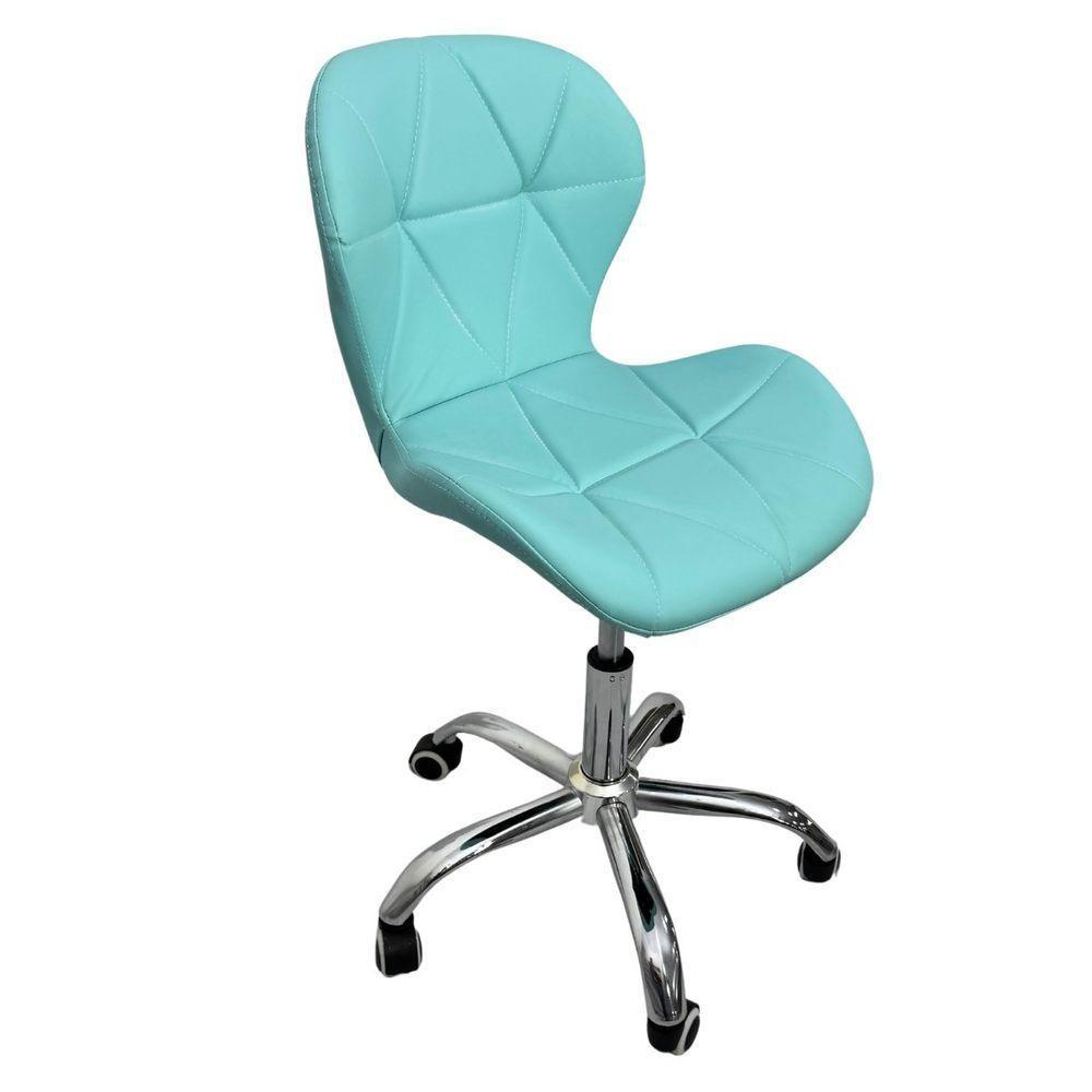 Cadeira Escritório Slim Vegas Base Giratória Estofada Ciano - 2