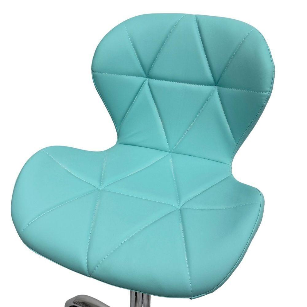 Cadeira Escritório Slim Vegas Base Giratória Estofada Ciano - 5