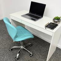 Cadeira Escritório Slim Vegas Base Giratória Estofada Ciano - 10