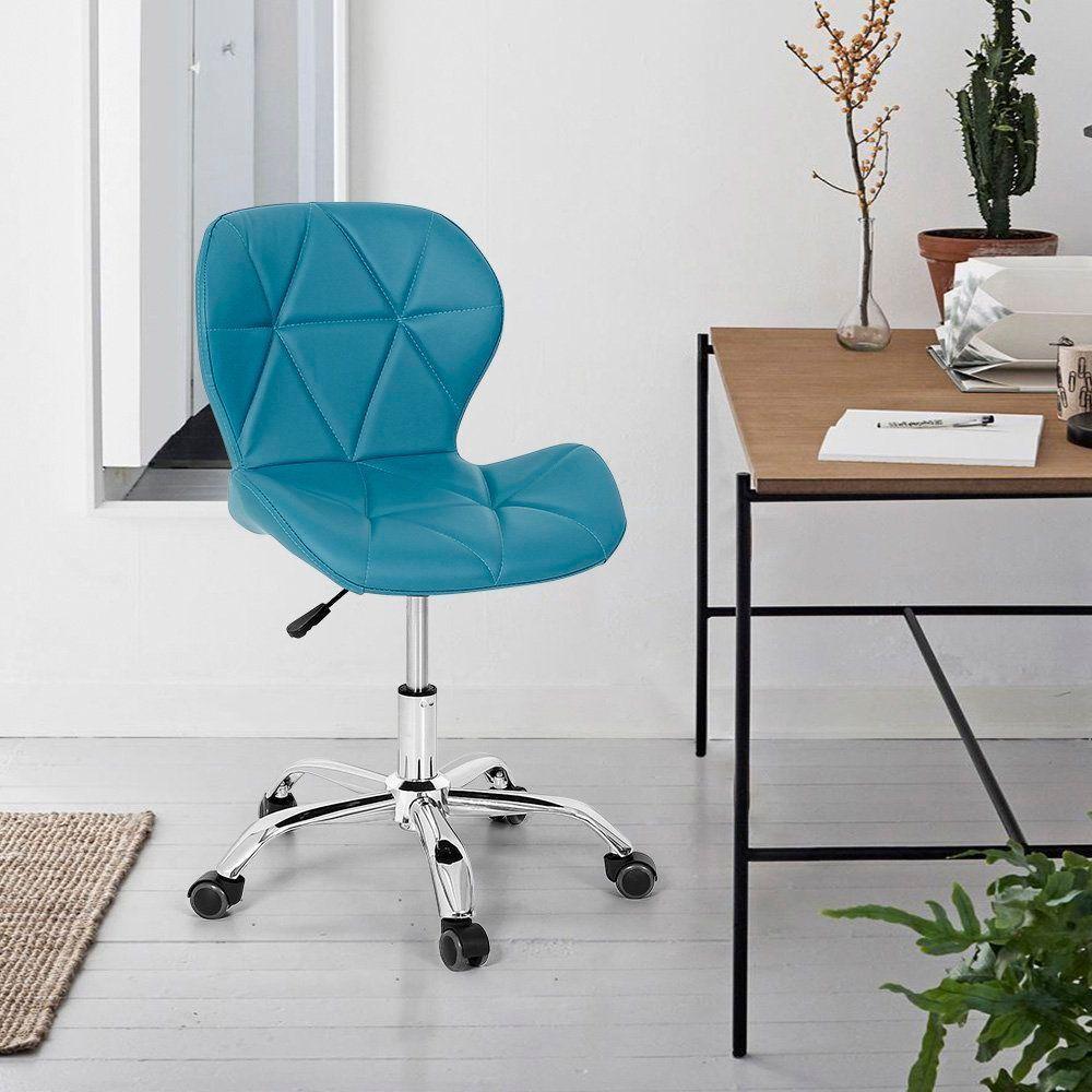 Cadeira Escritório Slim Vegas Base Giratória Estofada Turquesa - 5