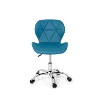 Cadeira Escritório Slim Vegas Base Giratória Estofada Turquesa - 1