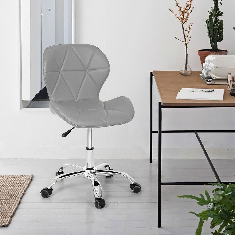 Cadeira Escritório Slim Vegas Base Giratória Estofada Cinza - 5