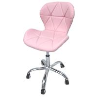 Cadeira Escritório Slim Vegas Base Giratória Estofada Rosa Quartzo - 8