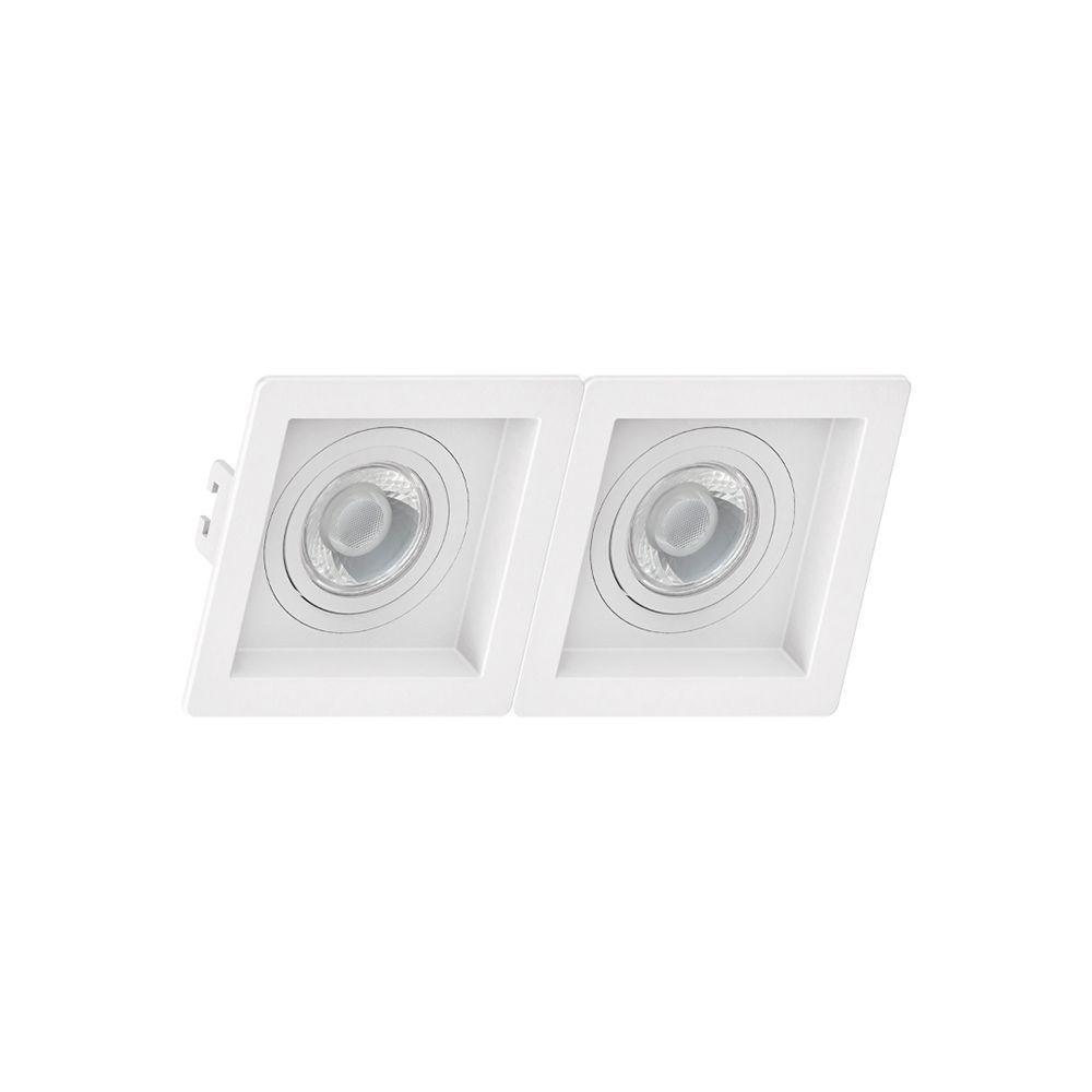 Spot De Embutir Recuado Linked Save Energy Para 2 Lâmpadas Mr16 Gu10 Bivolt Branco Se-330.2066 - 1