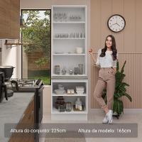 Kit Balcão + Cristaleira 70cm Stella Madesa 01 Branco Rustic - 7