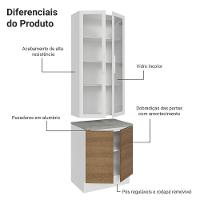 Kit Balcão + Cristaleira 70cm Stella Madesa 01 Branco Rustic - 10