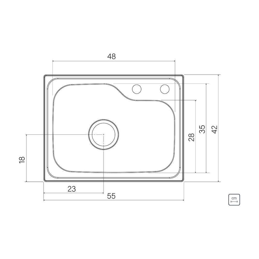 Cuba De Embutir Tramontina Compact Em Aço Inox 55 X. 42 Cm - 2