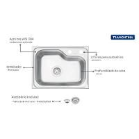 Cuba De Embutir Tramontina Compact Em Aço Inox 55 X. 42 Cm - 3
