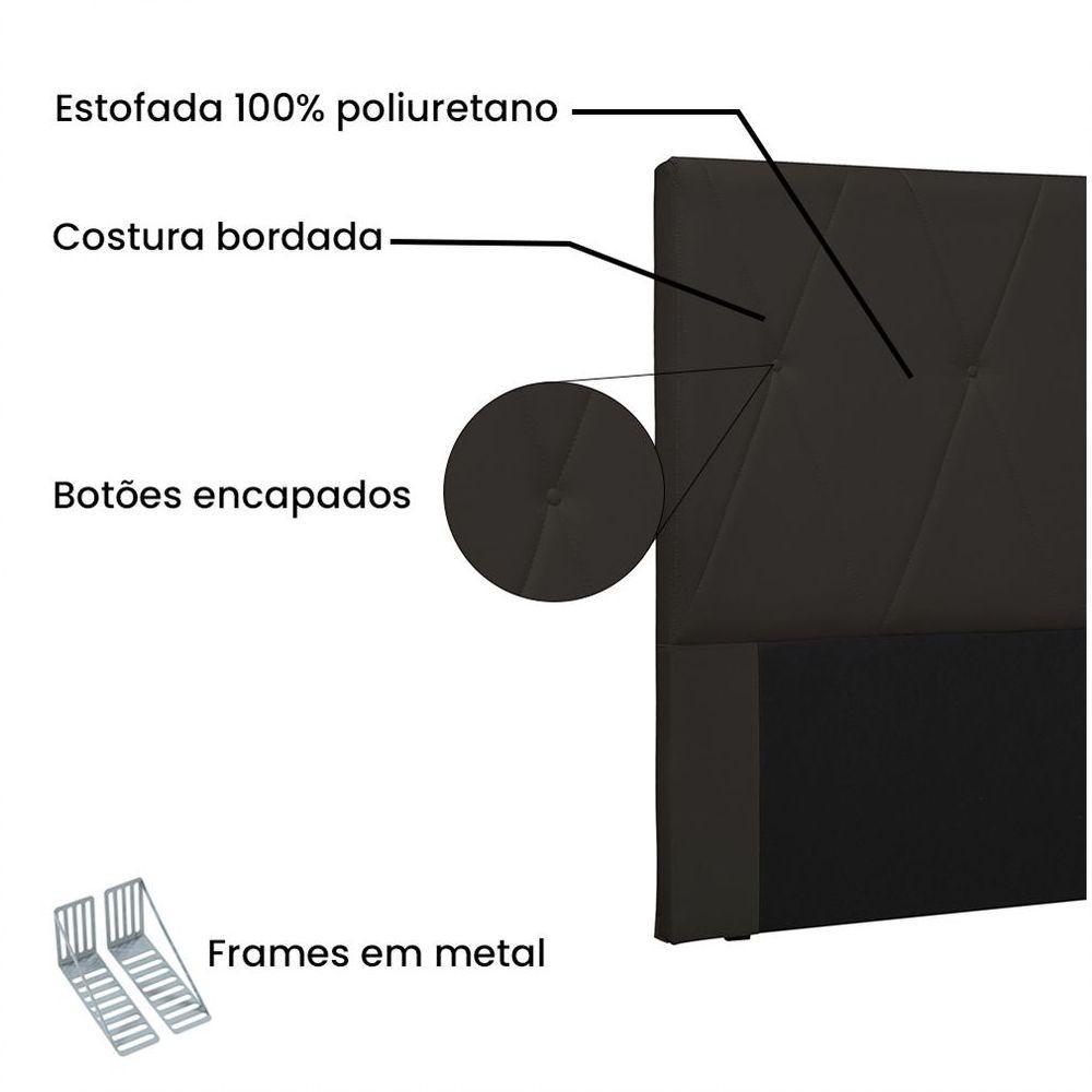 Cabeceira Aquilla Para Cama Box Solteiro 90 Cm Corino - D'rossi Cor Marrom - 3