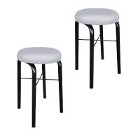 Kit 02 Banquetas Baixa Manu Corino Cinza - 1