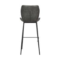 Kit 3 Banqueta Base Aço Fixa Naboo Pu Cinza Chumbo - 5