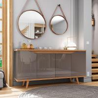 Aparador Buffet 4 Portas Kira Cinza Pérola E Noce - 5