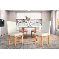 Kit 10 Cadeiras Estofada Reforçada Decorativa Mesa Bege - 5